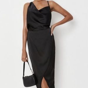 NWT Missguided Asymmetric Drape Midi Dress